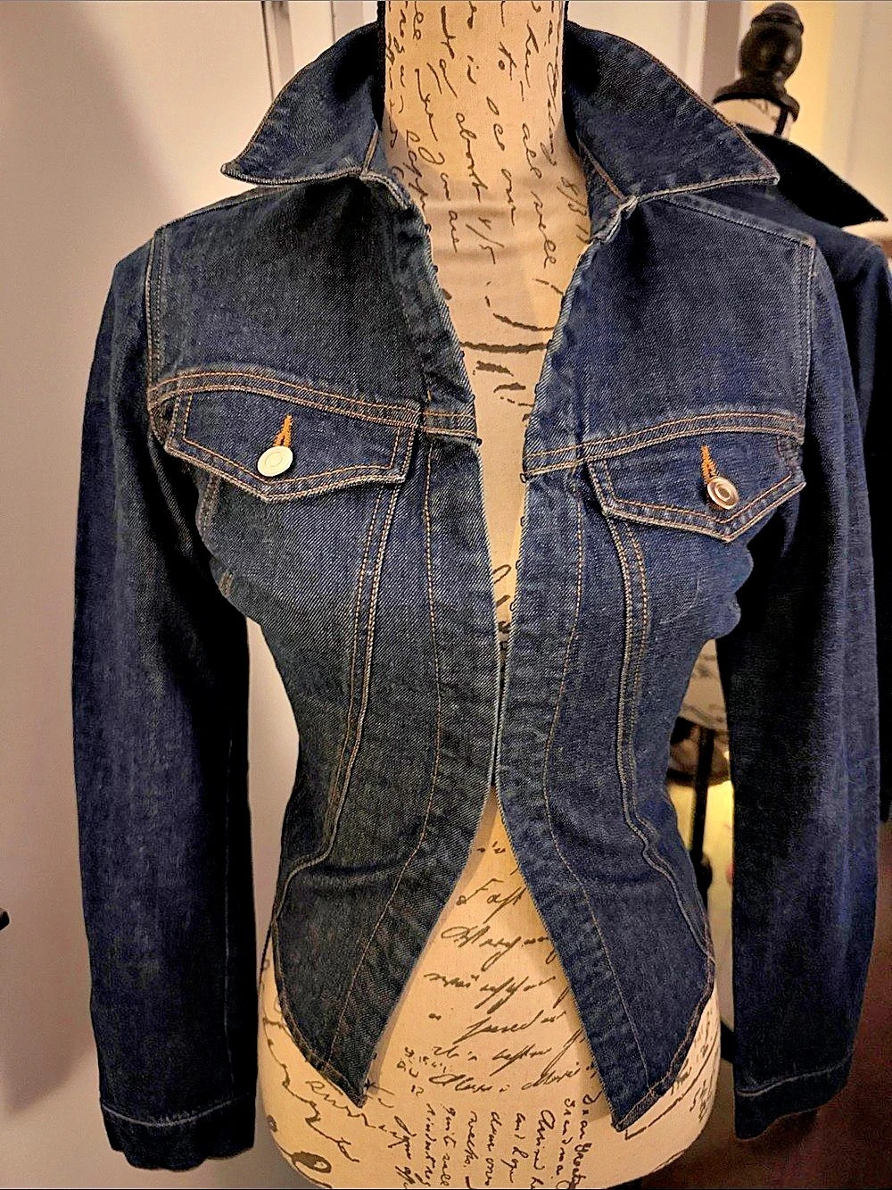 Amanda Uprichard Denim corset shirt in Blue Size Small Like New